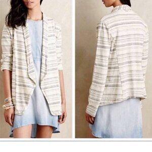 Saturday Sunday Anthropologie Drape Front Striped Blazer Small